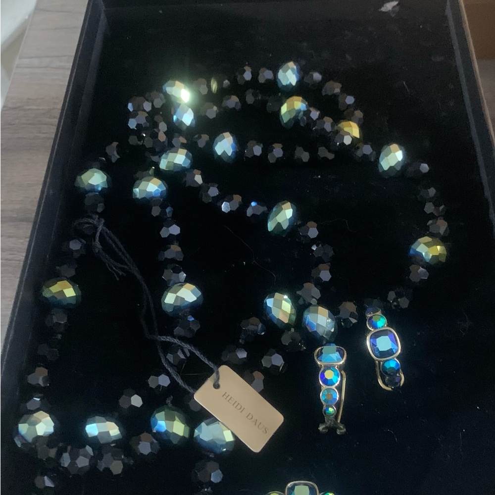 Heidi Daus Iridescent Black Necklace Set